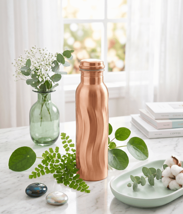 Wave Design Copper Bottle